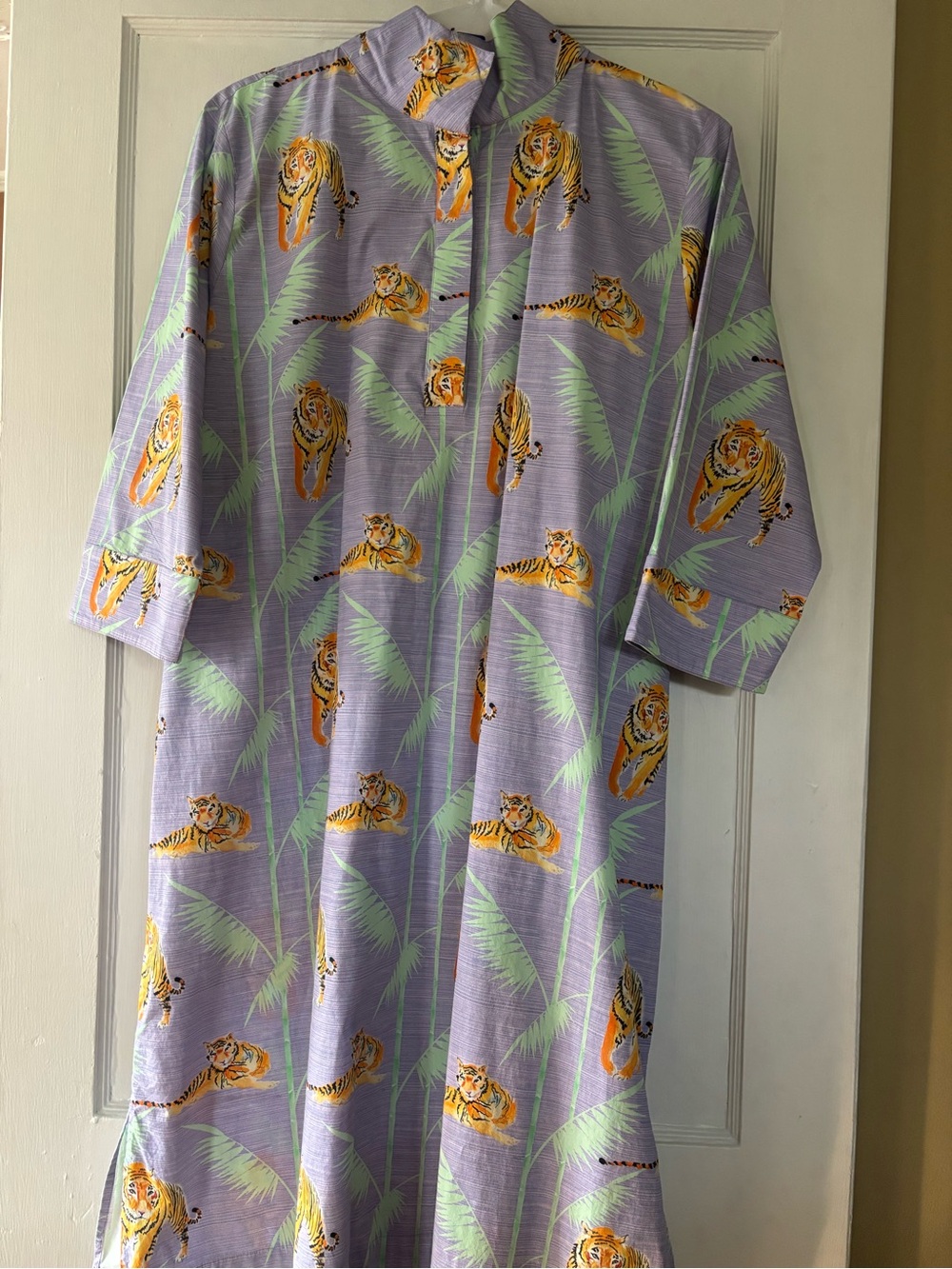 Midi Dress in Lavender with Tiger Print — Women